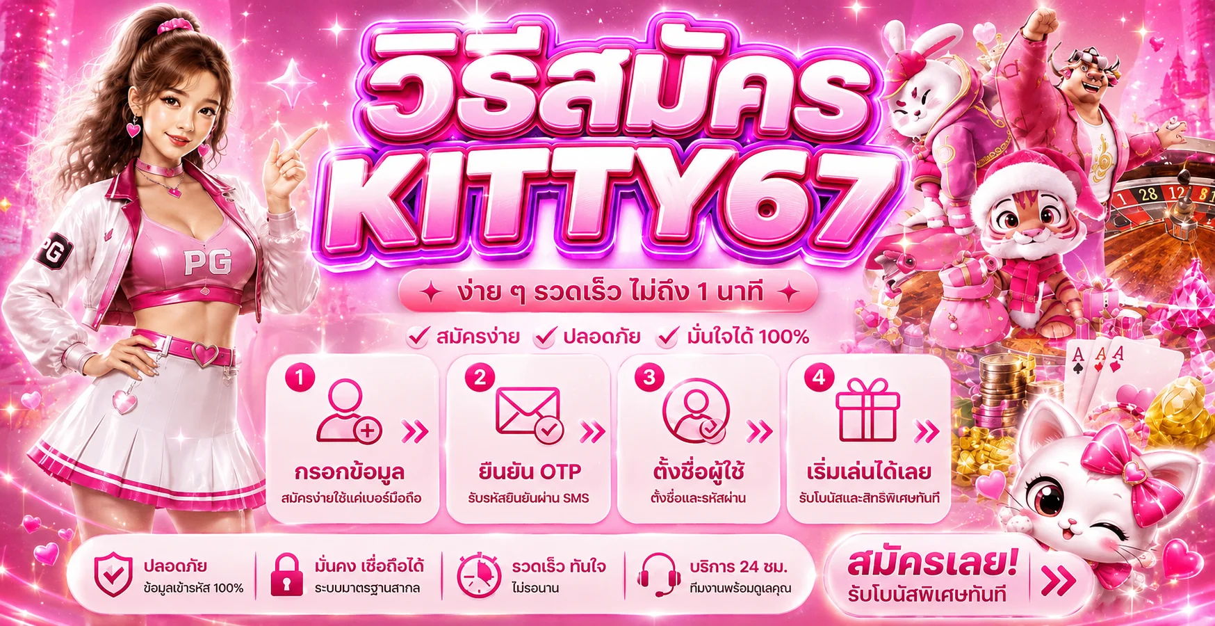 วิธีสมัคร KITTY67 คู่มือสมาชิกใหม่ 2026 ครบทุกขั้นตอน 1 นาที